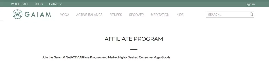 Gaiam Meditation Affiliate Programs