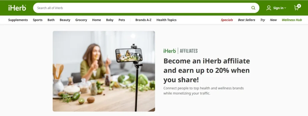 iHerb Health and Wellness Affiliate Programs