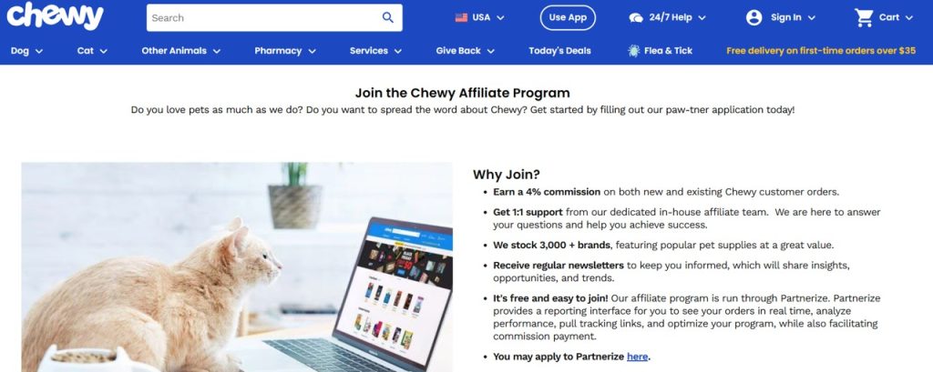 Chewy Pet Affiliate Programs