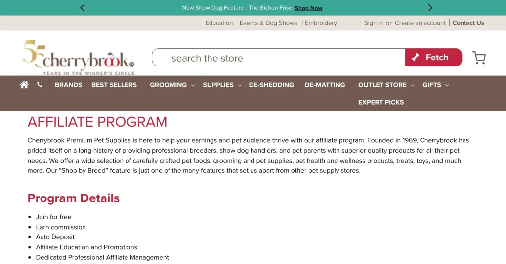 CherryBrook Pet Affiliate Programs