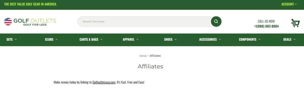 Golf Outlets Golf Affiliate Programs