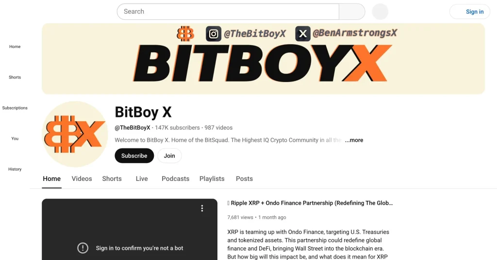 BitBoy Crypto YouTube Channels
