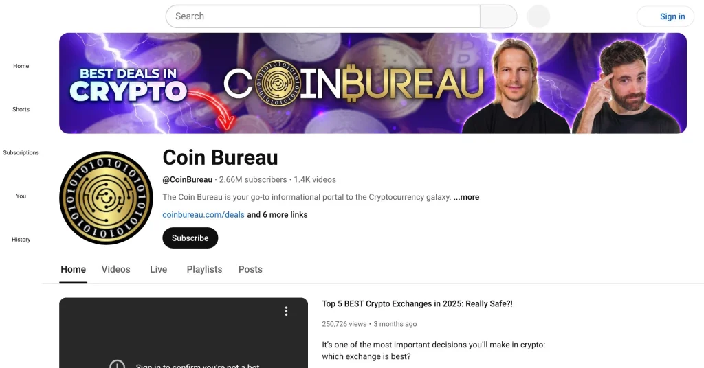 Coin Bureau Crypto YouTube Channels