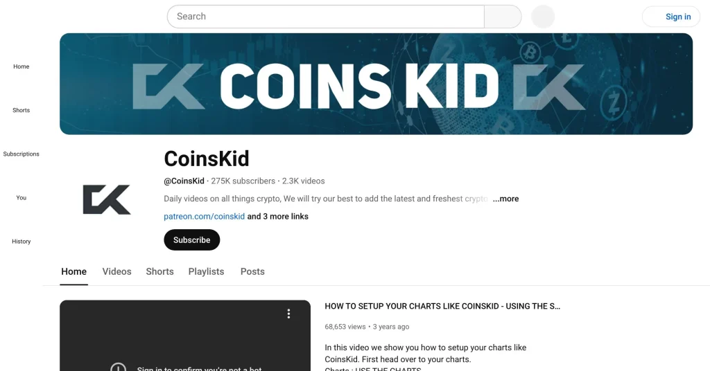 Coinskid Crypto YouTube Channels