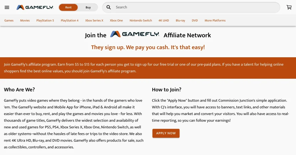 Game Fly Gaming Affiliate Programs