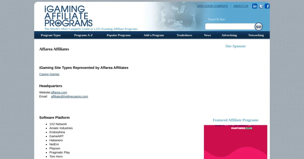 AffArea Programas de Afiliados de Casinos