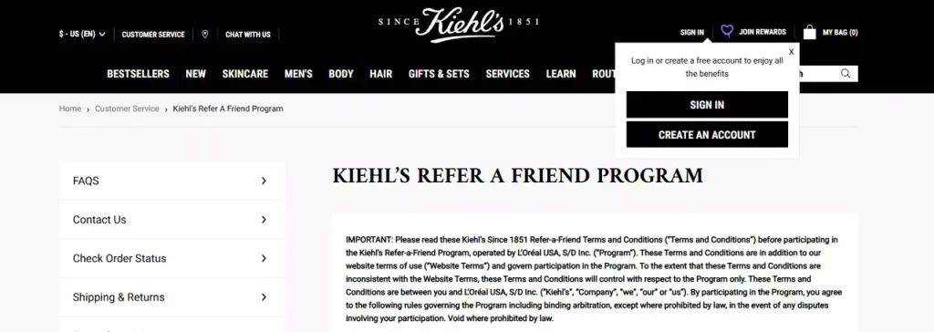 Kiehls Programas de Afiliados de Belleza