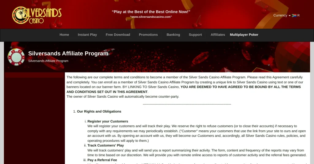 Silversands Programas de Afiliados de Casinos