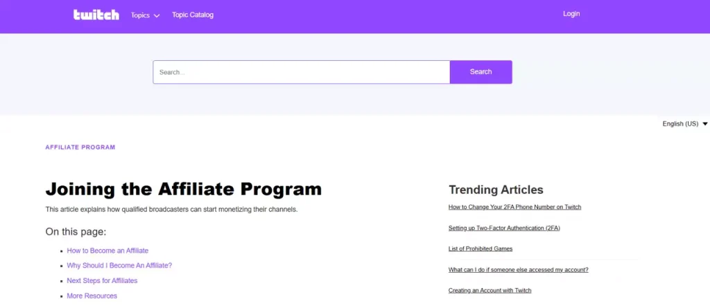 Twitch  Gaming Affiliate Programs