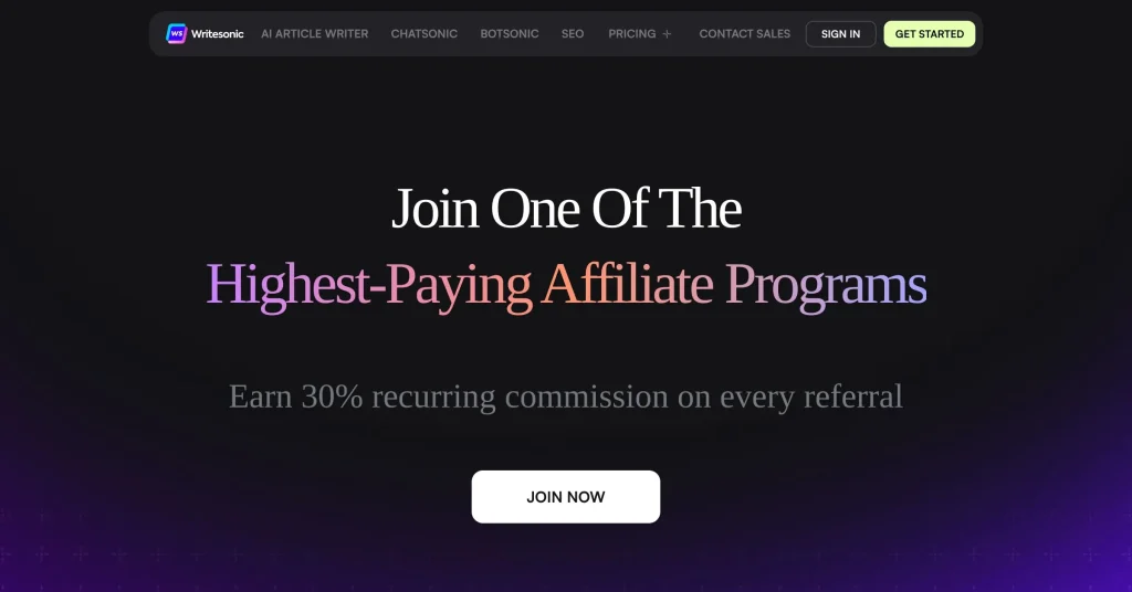 Writesonic Best AI Affiliate Programs
