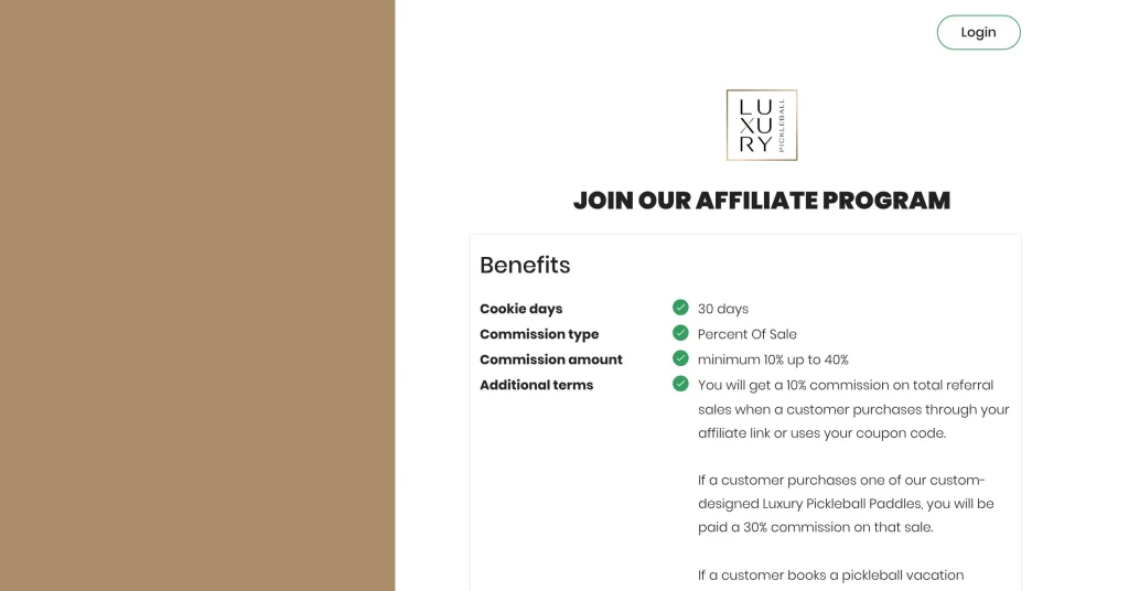 Luxury Pickleball Affiliate Programs