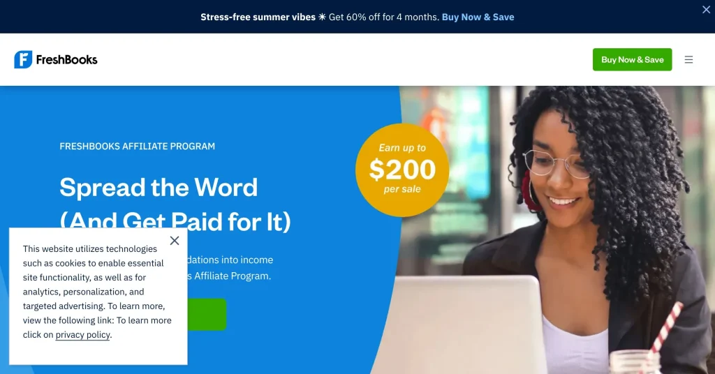 Freshbooks Mejores programas de afiliados B2B 