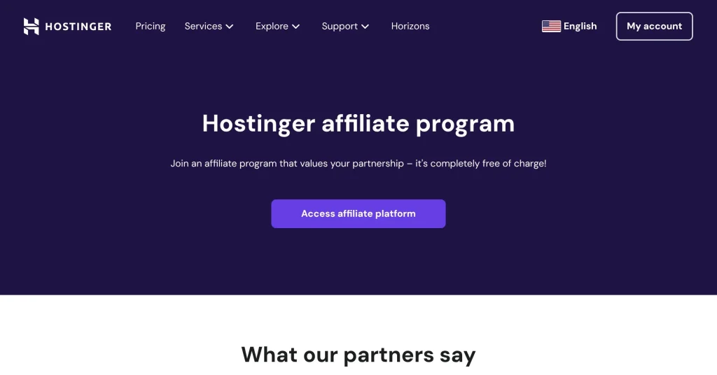 Hostinger Mejores programas de afiliados B2B 