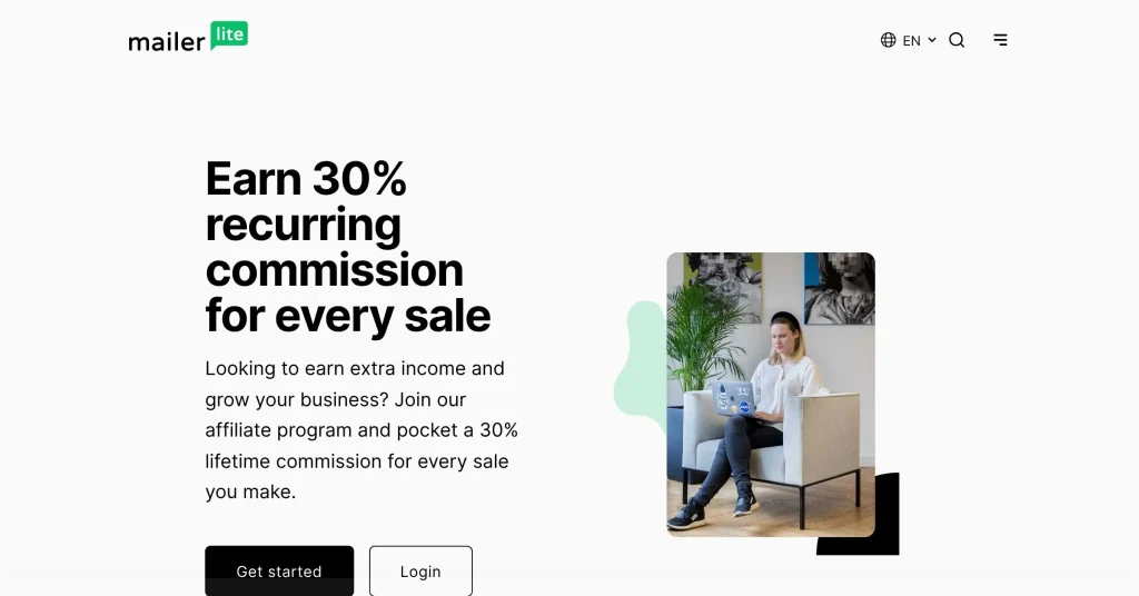 Mailer Lite Mejores programas de afiliados B2B 