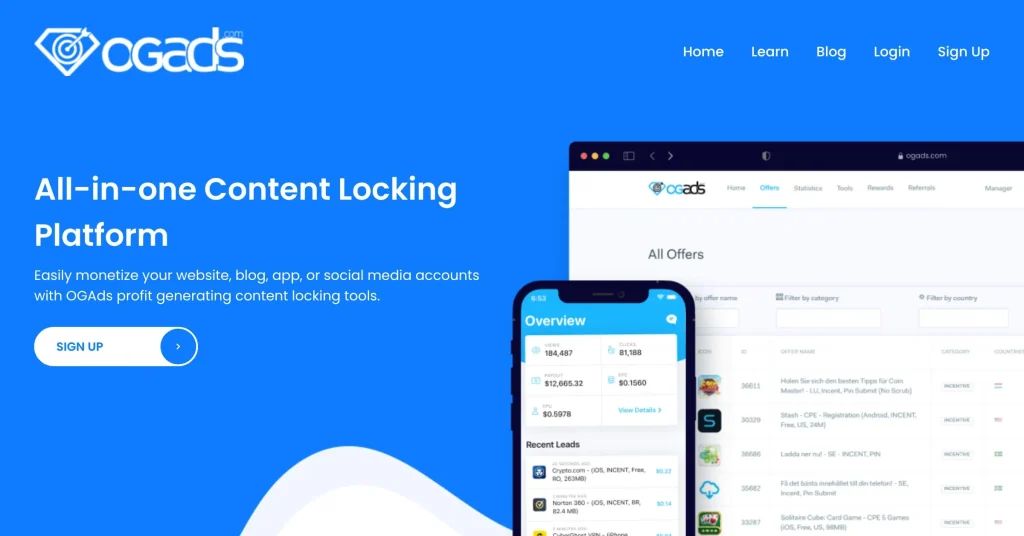 OGAds programas de afiliados para juegos móviles 