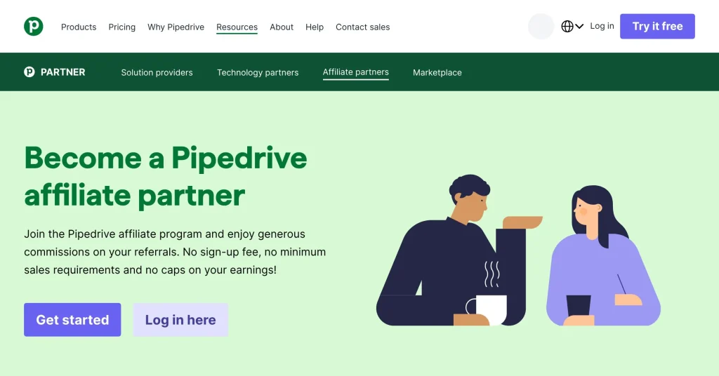 Pipedrive Mejores programas de afiliados B2B 