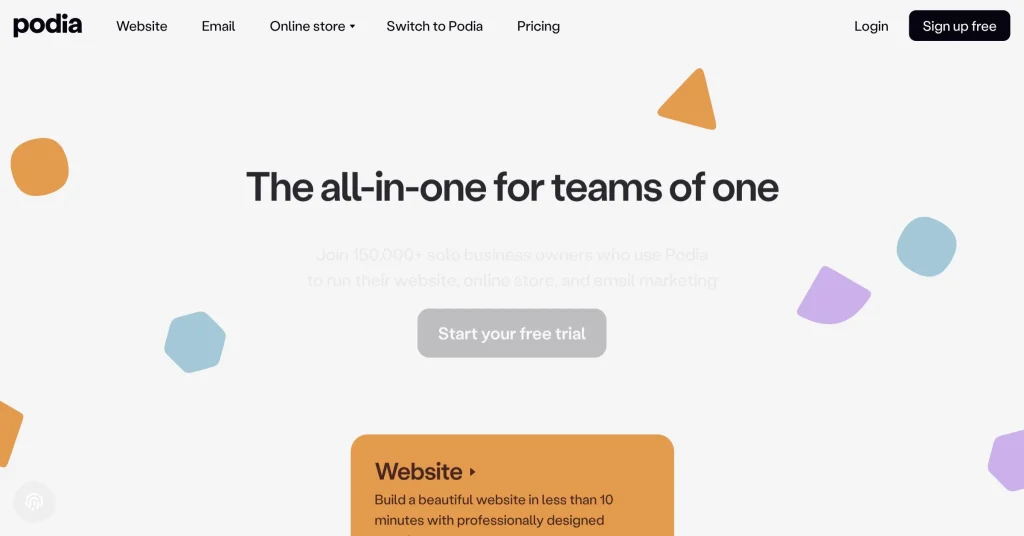 Podia best website builder for affiliate marketing